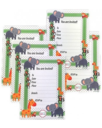 Adorox Birthday Invitations Baby Animals Envelopes