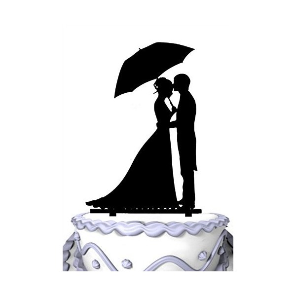 Meijiafei Unbrella Silhouette Wedding Topper