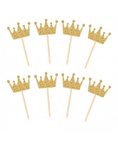 40 PCS Gold Crown Cupcake Toppers Princess Cupcake Toppers Girls ...