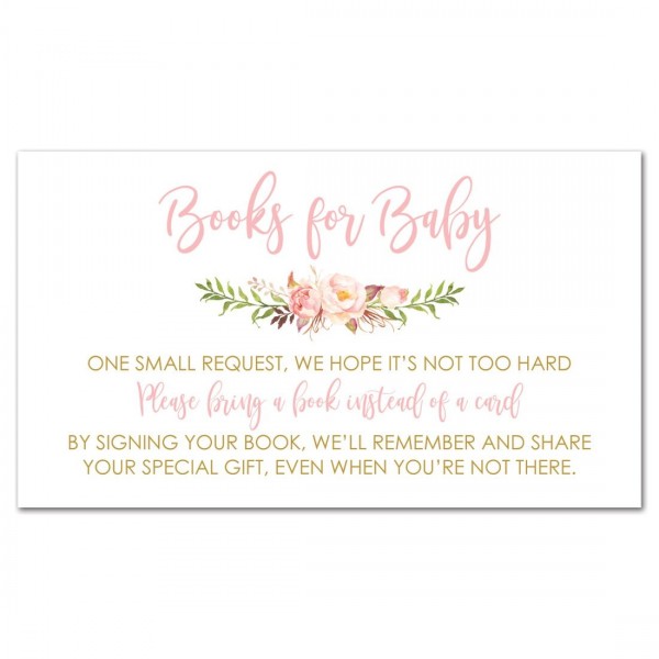 Pink Flowers Shower Request Cards Pink Flowers Shower Request Cards
