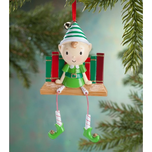 Elf Books Christmas Tree Ornament