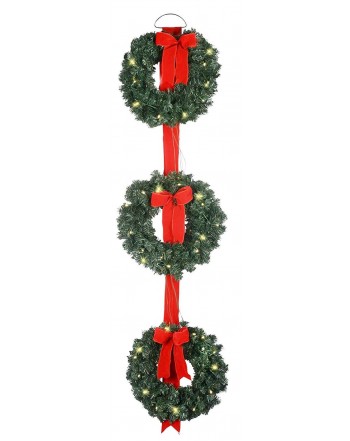 Pre Lit Balsam Christmas Wreaths Ribbon