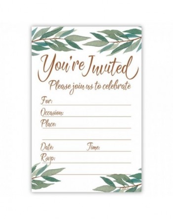 Elegant Watercolor Greenery Fill Invitations