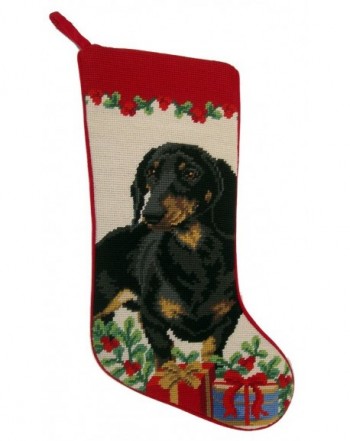 Dachshund Christmas Stocking Hand Stiched Needlpoint x