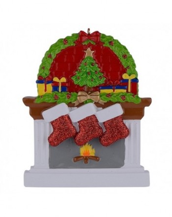 Personalized Fireplace Stockings Ornaments Christmas