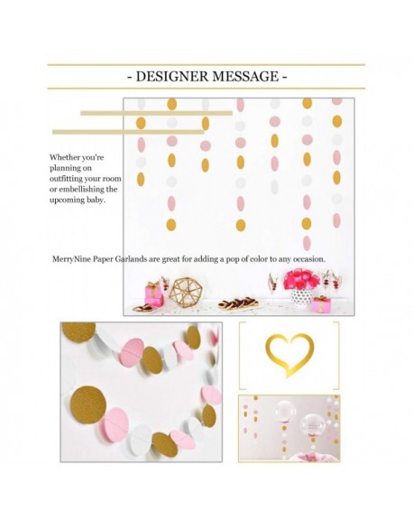 Paper Garland - 5 Pack 50ft Hanging Glitter Paper Garland Circle Dots ...