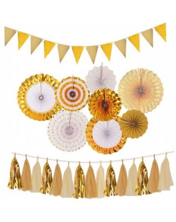 Decorations Gold Decorations Flags Tissue Garland Gold Shower Birthday