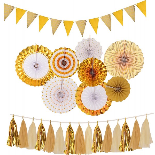 Decorations Gold Decorations Flags Tissue Garland Gold Shower Birthday