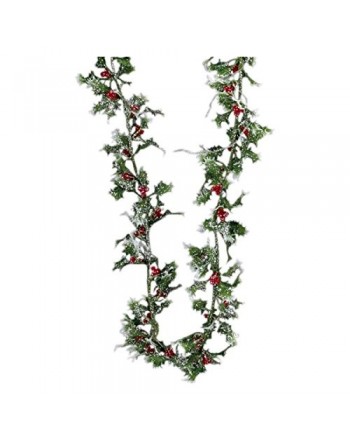 MINIATURE LASER SILVER HOLLY GARLAND