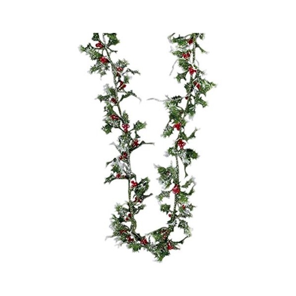 MINIATURE LASER SILVER HOLLY GARLAND