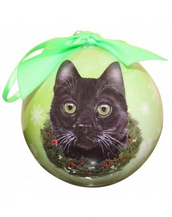Black Cat Christmas Ornament Personalize