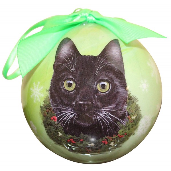 Black Cat Christmas Ornament Personalize