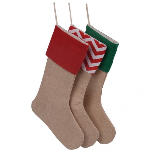 Pieces Burlap Christmas Stockings Decoration