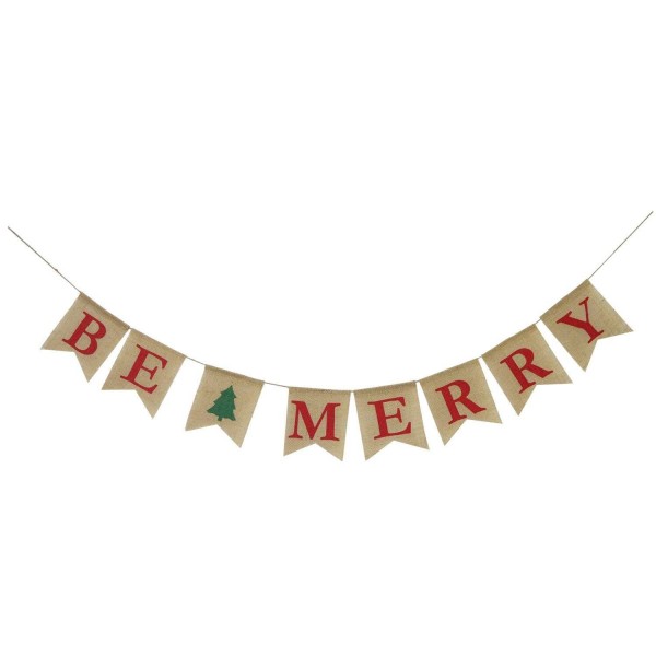 Be Merry Burlap Banner - Christmas Burlap Banner - Christmas tree ...