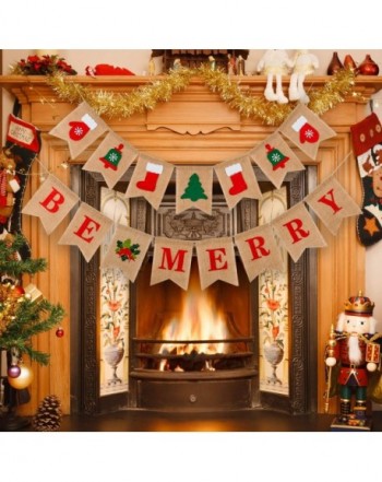 Whaline Christmas Bunting Fireplace Decoration