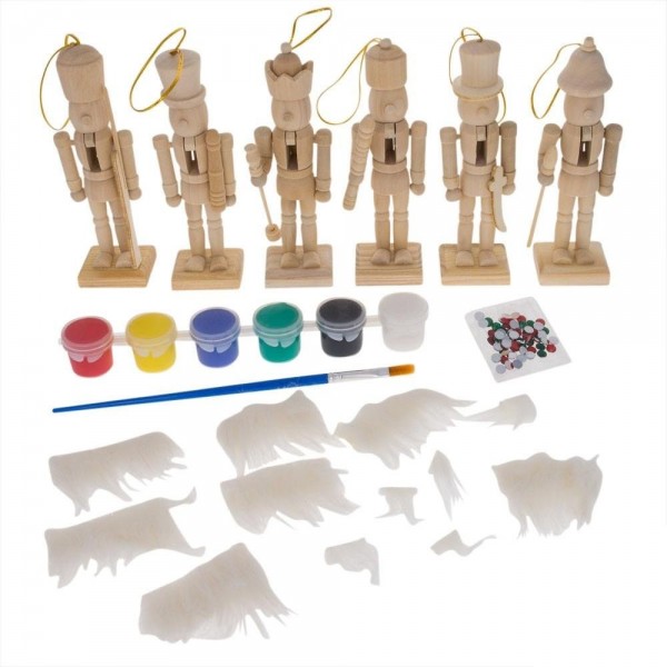 Set Blank Wooden Nutcracker Figurines