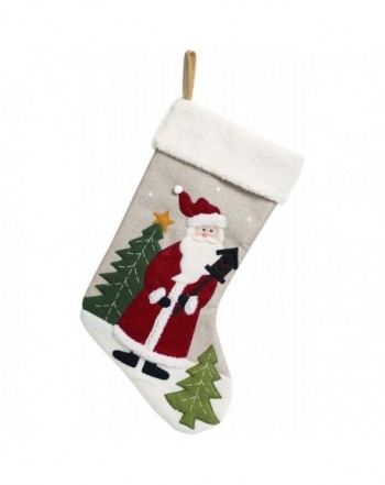 Santa Christmas Stocking Fleece Applique