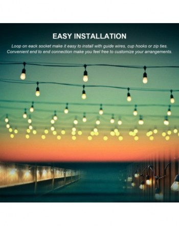 Outdoor Patio String Lights - Weatherproof Connectable Backyard Deck ...