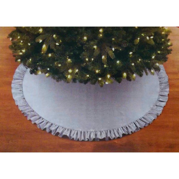 Silver Metallic Christmas Tree Skirt