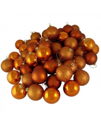 Orange Shatterproof 4 Finish Christmas Ornaments