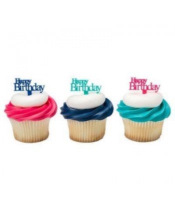 Happy Birthday Script Cupcake Picks