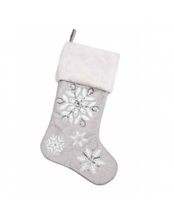 Comfy Hour Silver Snowflake Stocking