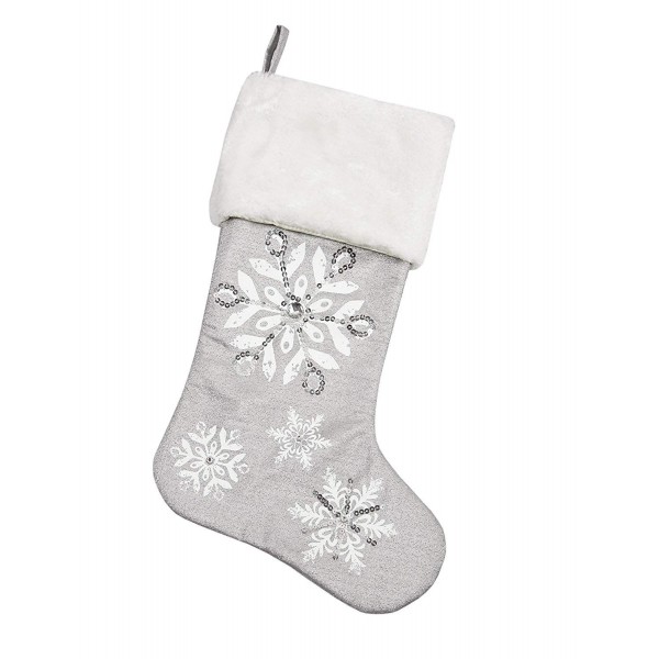 Comfy Hour Silver Snowflake Stocking