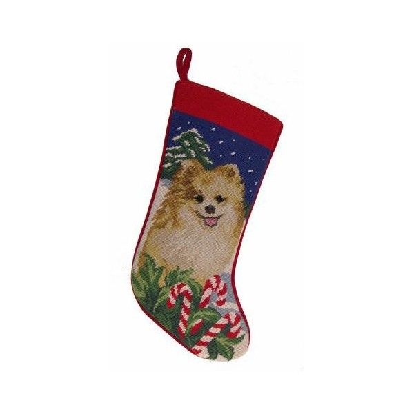 Pets World Pomeranian Needlepoint Christmas