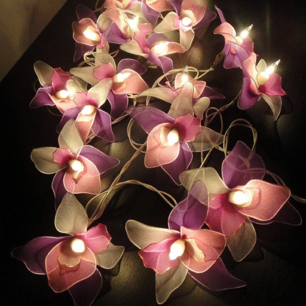 Vintage Handmade lights Purple Wedding