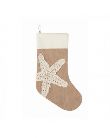 Coastal Starfish Appliqued Christmas Stocking