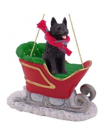 Schipperke Sleigh Ride Christmas Ornament