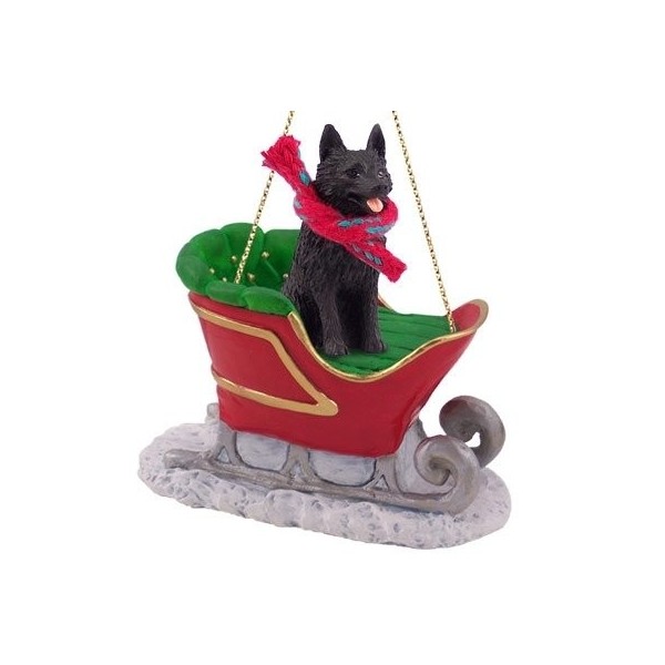 Schipperke Sleigh Ride Christmas Ornament