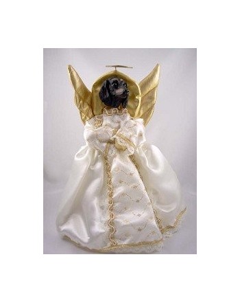 Dachshund Black Angel Tree Topper