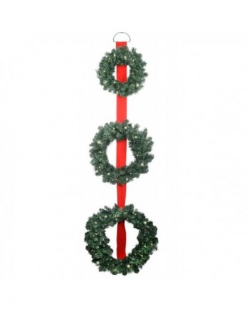 Pre Lit Balsam Christmas Wreaths Ribbon