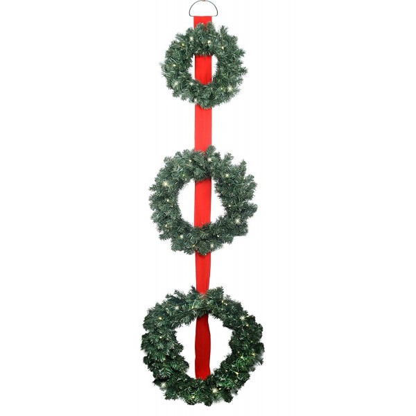 Pre Lit Balsam Christmas Wreaths Ribbon