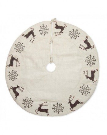 Black Snowflakes Reindeer Embroidered Christmas