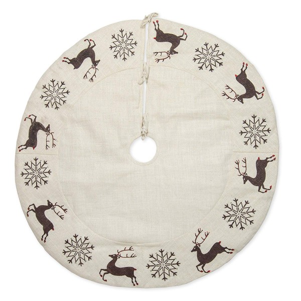 Black Snowflakes Reindeer Embroidered Christmas