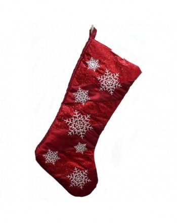 Metalic Silver Snowflake Christmas Stocking