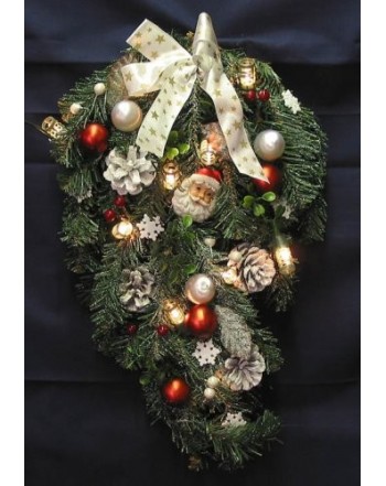 Christmas Bough Pinecones Ornaments Lights