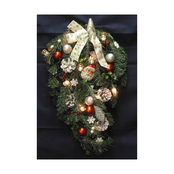 Christmas Bough Pinecones Ornaments Lights