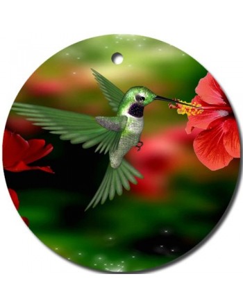 Hummingbird Ornament round porcelain Christmas