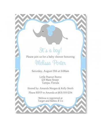 Elephant Invitations Chevron Personalized Envelopes