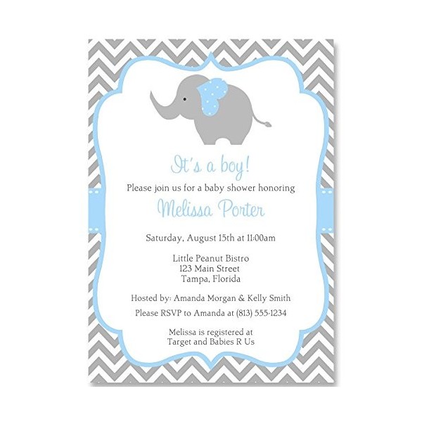 Elephant Invitations Chevron Personalized Envelopes