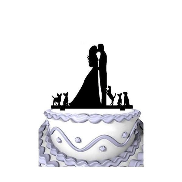 Meijiafei Wedding Topper Silhouette Kissing