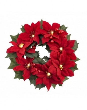 Homeseasons Pre Lit Poinsettia Christmas Centerpiece