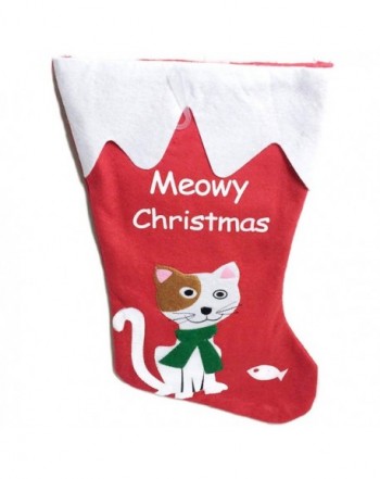 Pet Christmas Stocking Felt Meowy