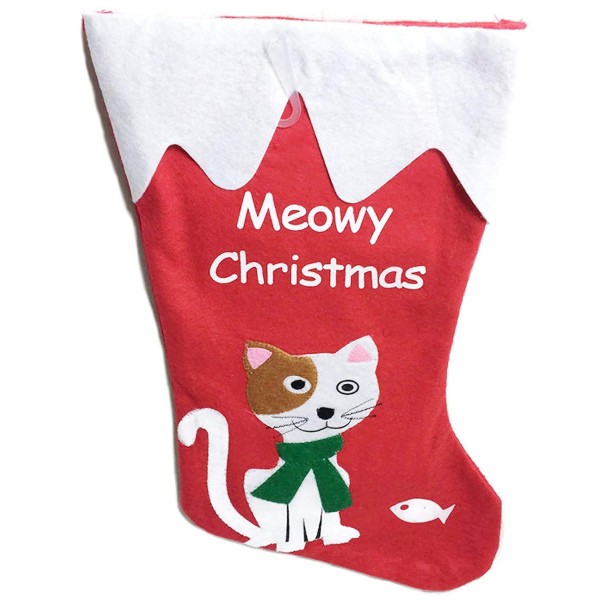 Pet Christmas Stocking Felt Meowy