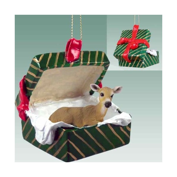 Deer Gift Box Christmas Ornament