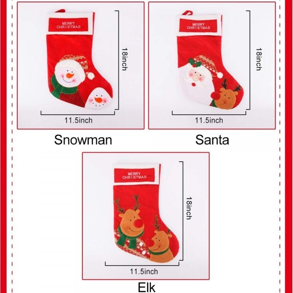 Shelly Christmas Stocking-3 Pcs Set of 18 Big Size Santa Snowman ...