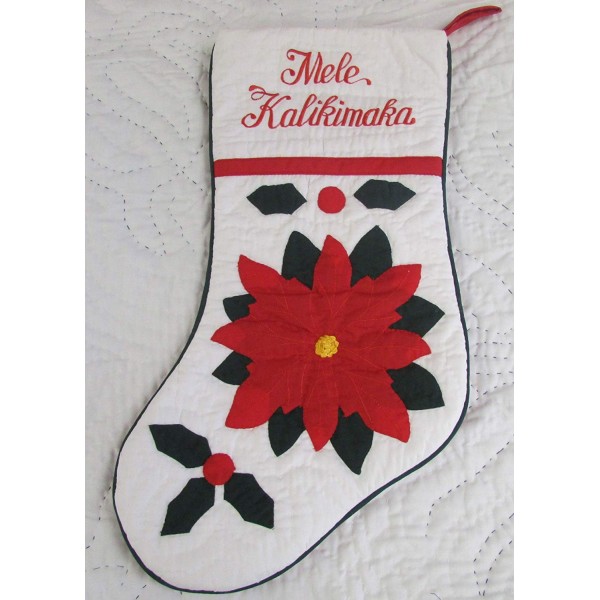 Hawaiian quilted appliqued Christmas Stockings Hawaiian quilted appliqued Christmas Stockings